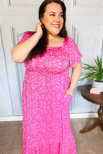 Load image into Gallery viewer, Perfectly You Fuchsia Ditzy Floral Fit &amp; Flare Maxi Dress
