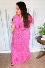 Load image into Gallery viewer, Perfectly You Fuchsia Ditzy Floral Fit &amp; Flare Maxi Dress
