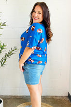 Load image into Gallery viewer, Game Day Blue Football Print Knit Top
