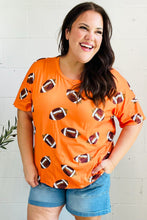 Load image into Gallery viewer, Game Day Orange Football Print Knit Top
