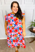 Load image into Gallery viewer, Love Found Pink Floral Smocked Ruffle Sleeve Tiered Dress
