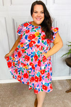 Load image into Gallery viewer, Love Found Pink Floral Smocked Ruffle Sleeve Tiered Dress
