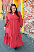 Load image into Gallery viewer, Lock Eyes Spice Notched Neck Frill Hem Tiered Maxi Dress
