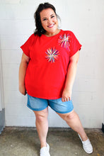 Load image into Gallery viewer, Light Me Up Red Sequin Firework Dolman Top
