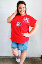 Load image into Gallery viewer, Light Me Up Red Sequin Firework Dolman Top
