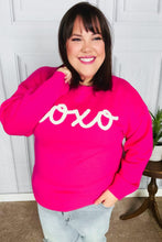 Load image into Gallery viewer, Love In the Air Fuchsia &quot;Xoxo&quot; Embroidered Sweater
