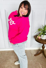 Load image into Gallery viewer, Love In the Air Fuchsia &quot;Xoxo&quot; Embroidered Sweater
