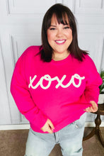 Load image into Gallery viewer, Love In the Air Fuchsia &quot;Xoxo&quot; Embroidered Sweater
