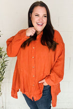 Load image into Gallery viewer, Everyday Rust Button Down Sharkbite Cotton Tunic Top
