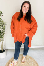 Load image into Gallery viewer, Everyday Rust Button Down Sharkbite Cotton Tunic Top
