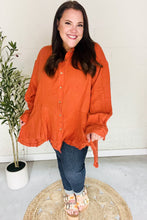 Load image into Gallery viewer, Everyday Rust Button Down Sharkbite Cotton Tunic Top
