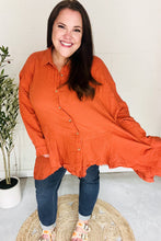 Load image into Gallery viewer, Everyday Rust Button Down Sharkbite Cotton Tunic Top
