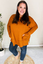 Load image into Gallery viewer, Rust Hacci Dolman Pocketed Sweater Top
