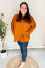 Load image into Gallery viewer, Rust Hacci Dolman Pocketed Sweater Top
