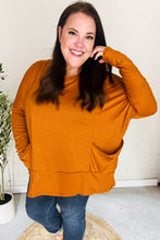 Load image into Gallery viewer, Rust Hacci Dolman Pocketed Sweater Top
