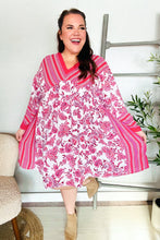 Load image into Gallery viewer, Let&#39;s Meet Up Red &amp; Pink Paisley Drop Shoulder Kimono Dress
