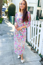 Load image into Gallery viewer, Follow Me Round Neck Paisley Print Pocketed Midi Dress
