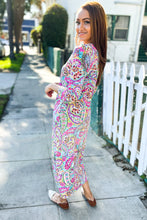 Load image into Gallery viewer, Follow Me Round Neck Paisley Print Pocketed Midi Dress
