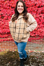 Load image into Gallery viewer, Layer Up Taupe Plaid Snap Button Quilted Puffer Vest
