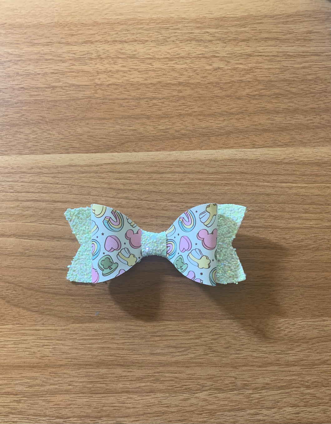 Mouse and Charms Faux Leather Bow