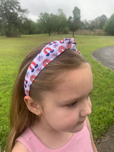 Load image into Gallery viewer, Red, White, and Rainbows Headband
