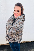 Load image into Gallery viewer, Call For You Grey Aztec Half Zip High Neck Hoodie
