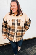 Load image into Gallery viewer, Adorable Taupe Corduroy &amp; Plaid Sherpa Button Jacket
