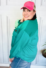 Load image into Gallery viewer, On The Way Up Mint Color Block Button Down Pullover
