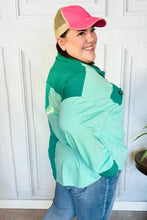 Load image into Gallery viewer, On The Way Up Mint Color Block Button Down Pullover
