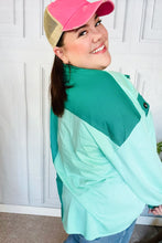 Load image into Gallery viewer, On The Way Up Mint Color Block Button Down Pullover
