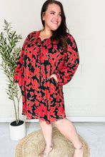 Load image into Gallery viewer, Boldly You Rust &amp; Black Floral Print Front Tie Dress
