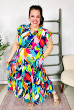Load image into Gallery viewer, PLUS Feel Your Best Tropical Floral Collar V Neck Midi Dress
