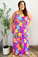 Load image into Gallery viewer, Diva Dreams Multicolor Tropical Floral Fit &amp; Flare Maxi Dress
