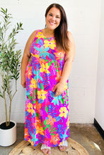 Load image into Gallery viewer, Diva Dreams Multicolor Tropical Floral Fit &amp; Flare Maxi Dress
