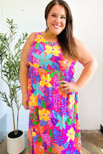 Load image into Gallery viewer, Diva Dreams Multicolor Tropical Floral Fit &amp; Flare Maxi Dress
