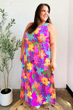 Load image into Gallery viewer, Diva Dreams Multicolor Tropical Floral Fit &amp; Flare Maxi Dress
