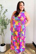 Load image into Gallery viewer, Diva Dreams Multicolor Tropical Floral Fit &amp; Flare Maxi Dress
