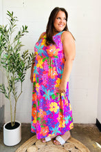 Load image into Gallery viewer, Diva Dreams Multicolor Tropical Floral Fit &amp; Flare Maxi Dress
