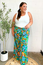 Load image into Gallery viewer, Summer Vibes Green &amp; Orange Abstract Print Smocked Palazzo Pants
