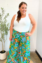 Load image into Gallery viewer, Summer Vibes Green &amp; Orange Abstract Print Smocked Palazzo Pants
