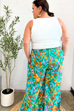 Load image into Gallery viewer, Summer Vibes Green &amp; Orange Abstract Print Smocked Palazzo Pants
