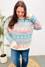 Load image into Gallery viewer, Snow White Nordic Fair Isle Print Cable Knit Hacci Sweater
