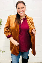 Load image into Gallery viewer, Holiday Stunner Rust Velvet Lapel Blazer
