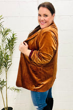 Load image into Gallery viewer, Holiday Stunner Rust Velvet Lapel Blazer
