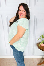 Load image into Gallery viewer, Lovely In Aqua Embroidered Flutter Sleeve Woven Top
