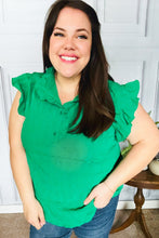 Load image into Gallery viewer, Glamorous In Kelly Green Textured Ruffle Mock Neck Top
