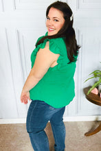 Load image into Gallery viewer, Glamorous In Kelly Green Textured Ruffle Mock Neck Top
