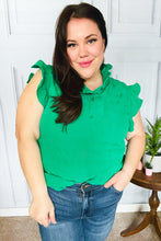 Load image into Gallery viewer, Glamorous In Kelly Green Textured Ruffle Mock Neck Top
