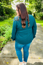 Load image into Gallery viewer, Hello Beautiful Hunter Green Smocked Bubble Sleeve Woven Top
