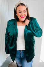 Load image into Gallery viewer, Dazzling Hunter Green Velvet Lapel Blazer
